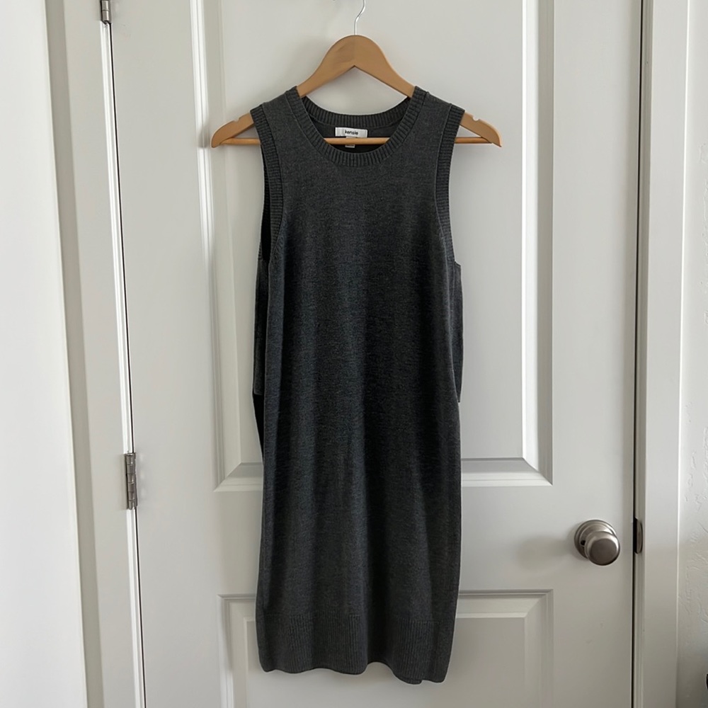 Kensie Pullover Knit Sweater Long Top - Gray (S)